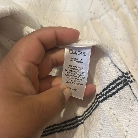 White and Blue Pleated Mini Skater Skirt - Picture 5 of 6